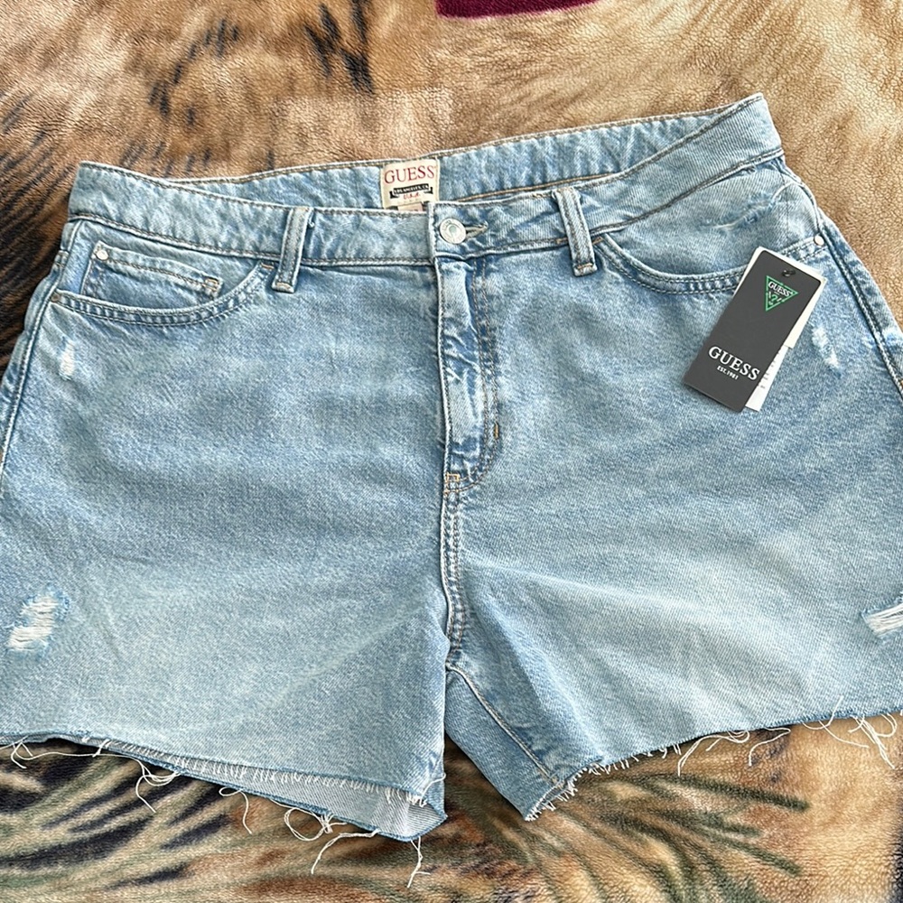 Guess Blue Jean Shorts Relaxed Fit